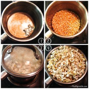 Peanut butter popcorn-- an awesome afternoon snack!