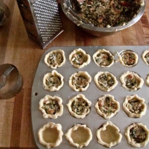 Caramelized Onion, Kale, & Artichoke Tartlets