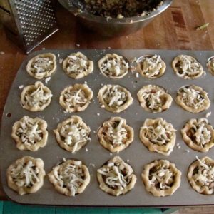 Caramelized Onion, Kale, & Artichoke Tartlets