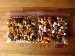 Going on a road trip? Set up a snack bar and let your kids put together snack bags for the trip.