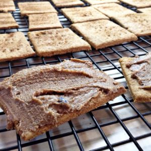 homemade graham crackers with chocolate almond butter
