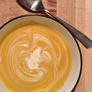 pureed butternut squash and apple soup