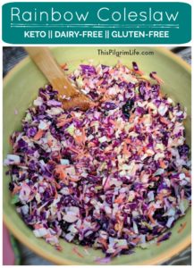 Coleslaw is a summer staple at cookouts and potlucks. This rainbow coleslaw is a fresh take on a common recipe-- the perfect combination of tangy, crisp and sweet! 