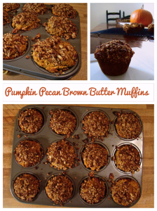 Delicious pumpkin muffins with a double dose of pecans and browned butter.