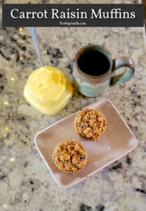 These carrot raisin muffins are naturally sweetened and full of wholesome ingredients. They're quick and easy-- a perfect healthy picnic or afternoon snack!