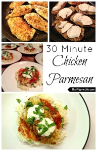 A crispy breading on the chicken, fresh mozzarella*, and the sweet flavor of fresh basil make this chicken parmesan a restaurant worthy meal. The convenience of boxed pasta and pre-made sauce also makes it a quick and easy meal that can be ready to eat in just thirty minutes.