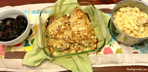 A quick and easy recipe for chicken breasts topped with chopped almonds and shredded Parmesan cheese. Ready in just thirty minutes!