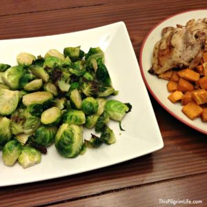 Simple Roasted Brussels Sprouts- an easy and delicious way to prepare Brussels sprouts in twenty minutes or less, perfect for weeknight meals!