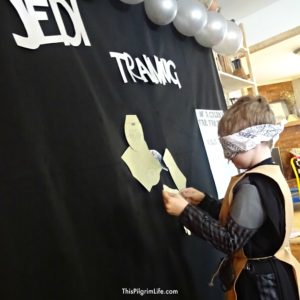 This weekend we celebrated my son's fourth birthday with a Star Wars Jedi Training party. He and several of his friends practiced their light saber skills, droid building skills, and more during the simple birthday party.