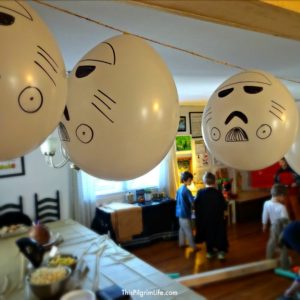 This weekend we celebrated my son's fourth birthday with a Star Wars Jedi Training party. He and several of his friends practiced their light saber skills, droid building skills, and more during the simple birthday party.