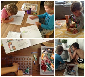 Craft supplies, toys, and kids' stuff, OH MY! Keeping kids' things organized and neat, while giving them plenty of ways to play and create can be a BIG challenge! Here is one solution that gives kids lots of choices, independence, and responsibility with activity trays!