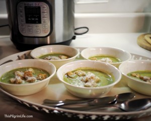 Extra green broccoli cheese soup