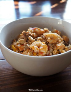 Spicy jambalaya with shrimp and sausage is so easy to make in an Instant Pot!