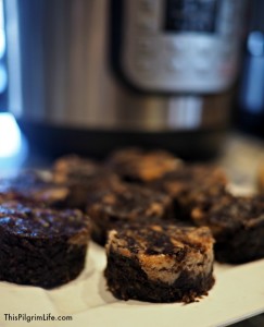 Rich, chocolate brownies with a hint of coconut and swirls of almond butter. Conveniently and easily cooked in your Instant Pot.