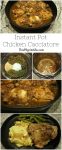 AMAZING Instant Pot chicken cacciatore, adapted from my Italian mother-in-law's recipe! The Instant Pot considerably cuts down on the time without sacrificing any of the flavor!