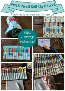 Keep pens, colored pencils, and crayons organized and easy to use with a fun pencil roll up! Find both video and written instructions for this simple sewing project.