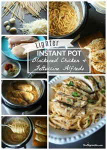 Juicy blackened chicken breasts, silky fettuccine noodles, and a perfect creamy Alfredo sauce-- all made in the Instant Pot! This lighter Instant Pot fettuccine Alfredo takes a favorite Italian dish and makes it easy and healthy enough for a weeknight meal!