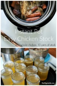 Homemade stock is an essential in a healthy, frugal kitchen. Making Instant Pot chicken stock will save you money on your grocery bill and will boost your health, not to mention it will taste much better than store-bought broth and stock!