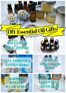 Five quick and easy DIY essential oil gifts you can make and give using common ingredients and high-quality oils!  #essentialoils #diy #handmadegifts #gifts