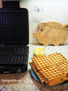 Perfect homemade waffles from scratch, ready for a delicious Saturday morning breakfast!