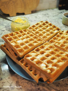 Perfect homemade waffles from scratch, ready for a delicious Saturday morning breakfast!