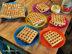 Perfect homemade waffles from scratch, ready for a delicious Saturday morning breakfast!