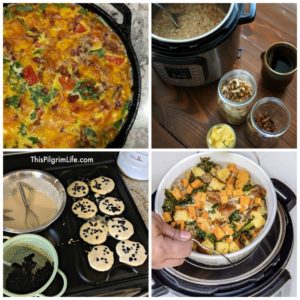 Here's our meal plan for breakfasts, lunches, & dinners for the next two weeks! 