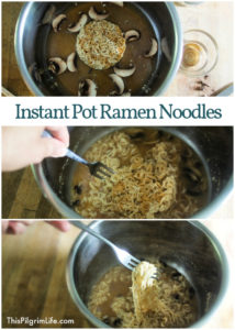 These Instant Pot ramen noodles are my new obsession! They are SO EASY to make, healthier than the packaged version, and make an excellent afternoon or late night snack! Add some cooked chicken, steak, or pork to make it a full meal. 