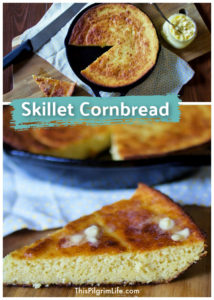 Some meals just call for a pan of rich, butter, slightly sweet cornbread! This skillet cornbread recipe is easy and so delicious! We always make cornbread with chili, rice and beans, and several other meals. 