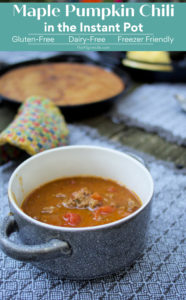 Cook a comforting and nourishing pot of Maple Pumpkin Chili in your Instant Pot this fall and winter! The recipe is easy to make and is freezer friendly too!