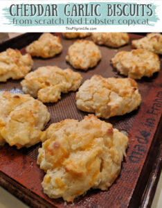 Cheddar garlic drop biscuits are so simple to make from scratch and taste just like the Red Lobster biscuits! I love serving these biscuits with our meal when we want bread but do not have time for one-hour French bread or focaccia. 