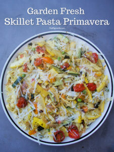 Fresh summer vegetables shine in this easy, light pasta primavera dish! Toss with your favorite noodles and use a variety of whatever fresh veggies you have on hand!