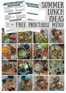 Summer days are full and fun, and no one wants to worry about what's for lunch. This printable menu with summer lunch ideas that are quick and easy, healthy, and more varied than a simple pb&j everyday will simplify lunchtime and meal planning! 