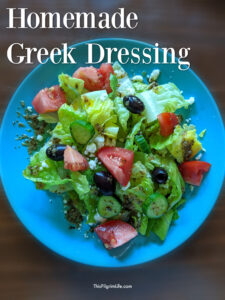 This homemade Greek dressing is so easy to throw together, and perfect for a tangy Greek salad!