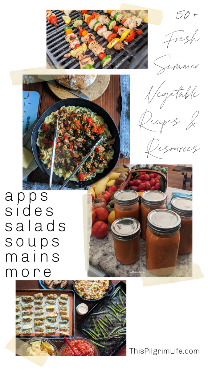 Fresh and vibrant produce is abundant in summer time, but when there's so much, it can be hard to figure out what to do with it all. Check out this delicious list packed with summer vegetable recipes for appetizers, sides, main dishes, soups, and even ways to put up and enjoy the seasonal goodness later in the year! 