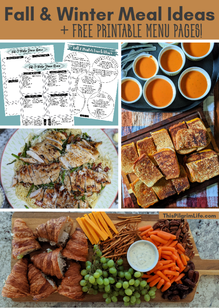 Fall meal Ideas Simple and healthy fall and winter meal ideas, plus free printable menu pages to make choosing what to eat in this busy season easy and stress-free!
