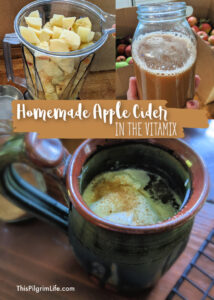Homemade apple cider is so easy to make in a Vitamix! We love it cold or warmed up with fresh whipped cream! The pulp can also be added to homemade applesauce, or used to make apple hand pies.