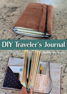 Step-by-step instructions with pictures to make a DIY traveler's journal cover with pockets and bands for three to five notebooks! 