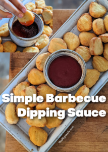 This barbecue dipping sauce is so easy to make with just a handful of common kitchen ingredients! It's perfect to serve with chicken nuggets, pigs in a blanket, meatballs, and more.
