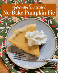 Smooth and spiced no-bake pumpkin pie, sweetened with maple syrup. This pie is easy to make ahead and a perfect addition to holiday meals.