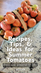 Our tomato plants go crazy every summer! Summer tomatoes are one of our most favorite foods, so we work hard to enjoy them fresh in the summer, as well as preserving them for the rest of the year. Check out this list of recipes and ideas, as well as a free printable freezer inventory chart to keep track of all the food you're filling your freezer with right now! 