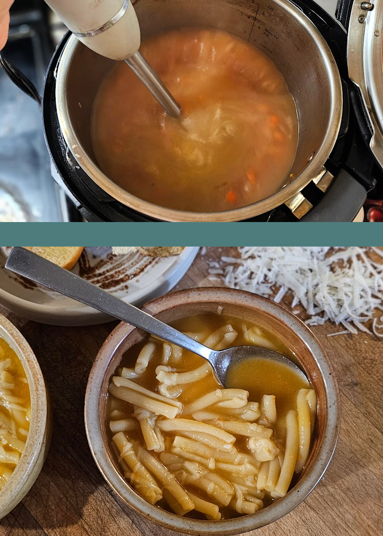 This vegetable noodle soup in the Instant Pot is super easy to make with a smooth, nourishing broth with blended veggies making it both kid-friendly and cozy!