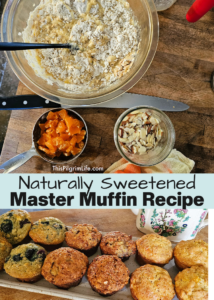 A naturally sweetened master muffin recipe with endless options! Use this one recipe to make all kinds of muffins, with easy, healthy ingredients. Choose from butter, coconut oil, applesauce, Greek yogurt for your "fat", then sweeten the muffins with honey or maple syrup. Finish with any combination of add-ins you're in the mood for! 