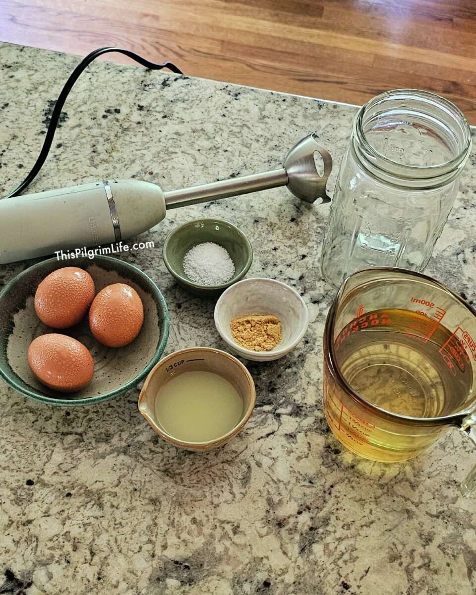 Homemade mayonnaise is so easy to make and uses common kitchen ingredients-- you'll never have to buy it again! 