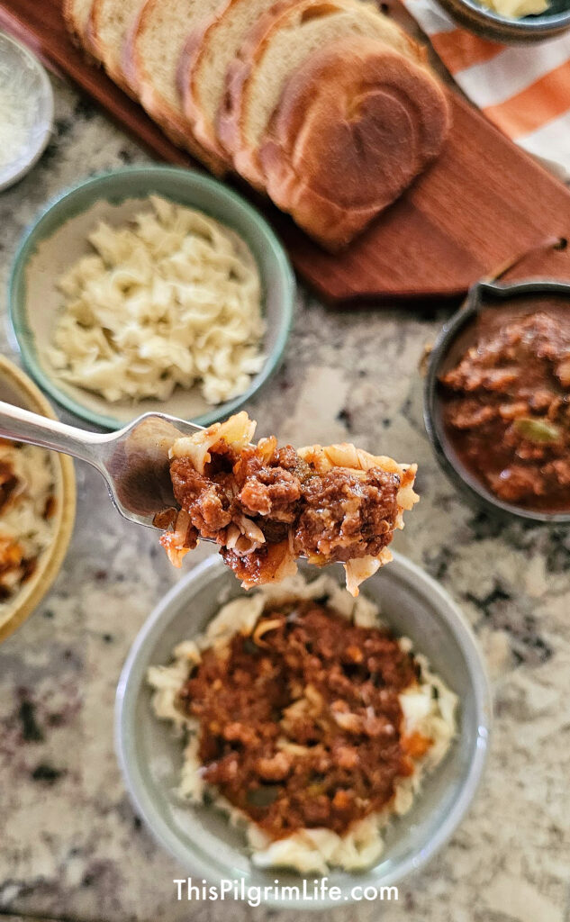 This rich, homemade ragu sauce is full of flavor, filling meat and veggies, and is incredibly delicious served over pasta. This recipe is a great way to elevate jarred or homemade marinara sauces!